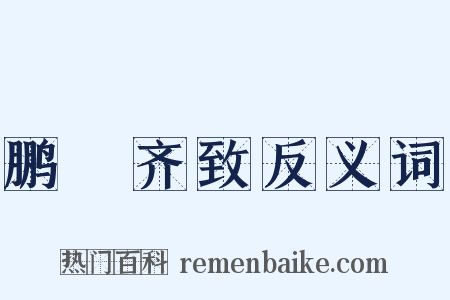 鹏鴳齐致反义词是什么意思的图片